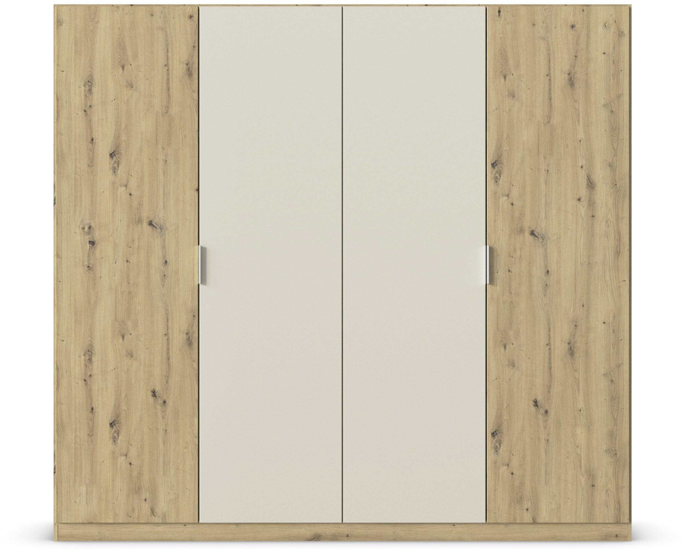 Thumbnail - Rauch Möbel Drehtürenschrank, Champagner, Eiche Artisan, Holzwerkstoff, 2 Fächer, 226x210x54 cm, Blauer Engel, Goldenes ...