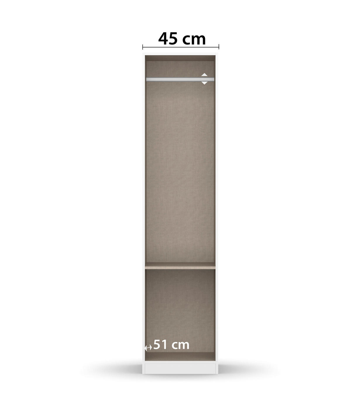 DREHTÜRENSCHRANK  in Weiß, Grau  - Chromfarben/Weiß, MODERN, Holzwerkstoff/Kunststoff (47/197/54cm) - Rauch Möbel