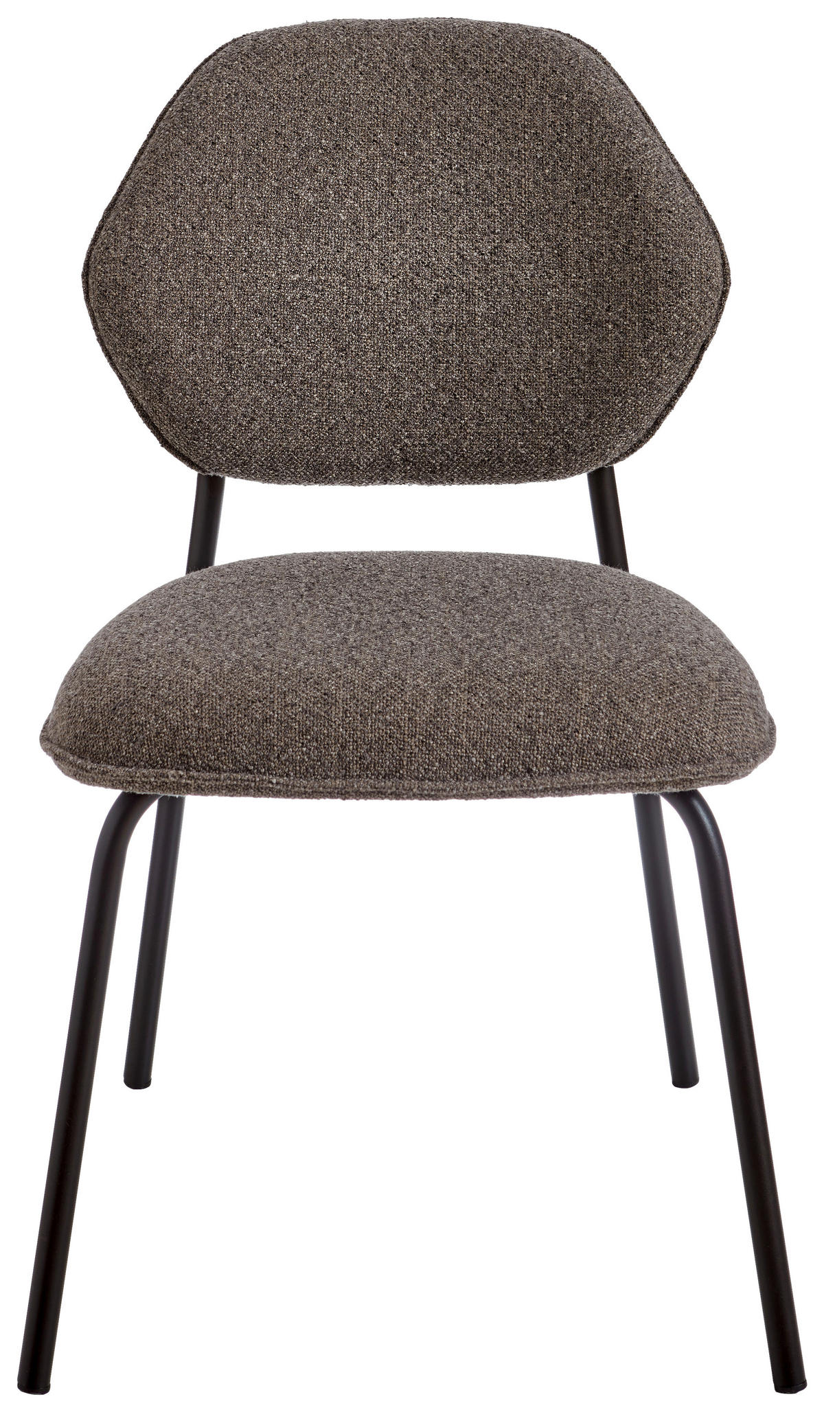 STUHL  Stoffauswahl, stapelbar Bouclé  - Schwarz/Braun, Basics, Textil/Metall (51/85/63cm) - Celina Home