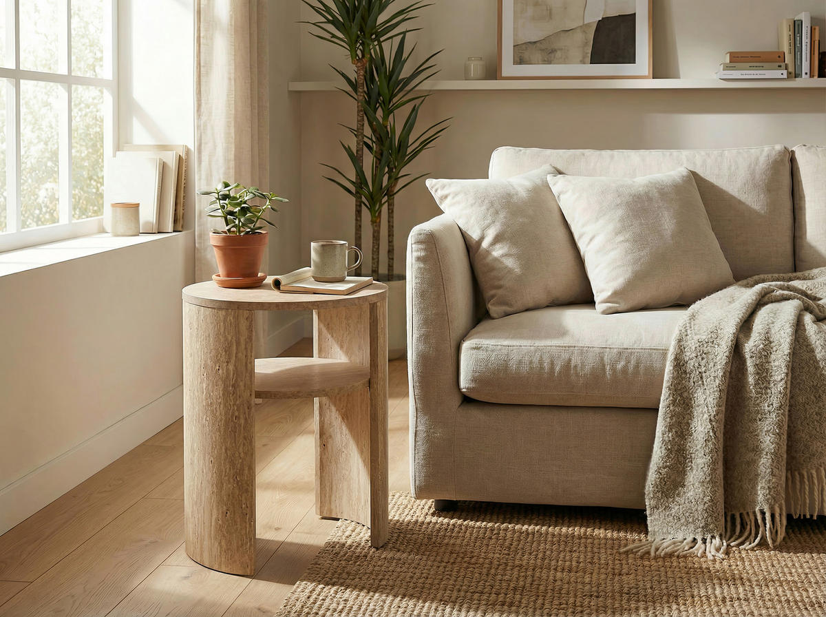 POMOĆNI STOLIĆ prirodne boje  drvni materijal   - prirodne boje, Trend, drvni materijal (35/45/35cm)