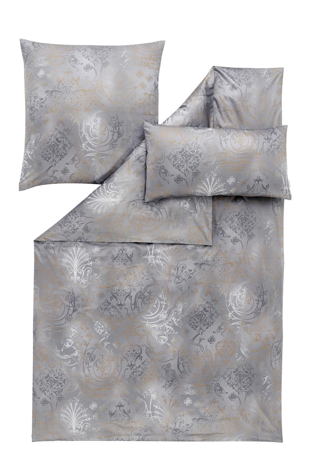 BETTWÄSCHE SVIZZERA Satin 135/200 cm  - Grau, Basics, Textil (135/200cm) - Estella