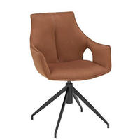 STOL järn mikrofiber  - brun/svart, Design, metall/textil (59/87/61cm) - Novel
