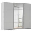 SCHWEBETÜRENSCHRANK 301/223/68 cm 3-türig Grau  - Grau, KONVENTIONELL, Glas/Holzwerkstoff (301/223/68cm) - Novel