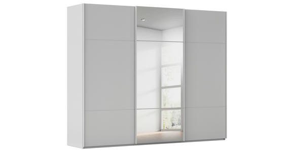 SCHWEBETÜRENSCHRANK 301/223/68 cm 3-türig Grau - Grau, KONVENTIONELL, Glas/Holzwerkstoff (301/223/68cm) - Novel