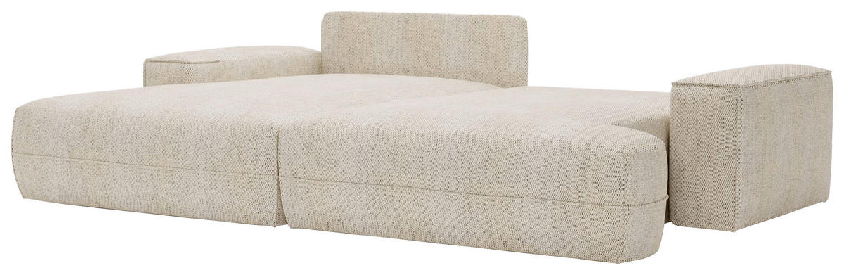 ECKSOFA in Struktur Beige  - Beige/Schwarz, Design, Kunststoff/Textil (156/272cm) - Livetastic