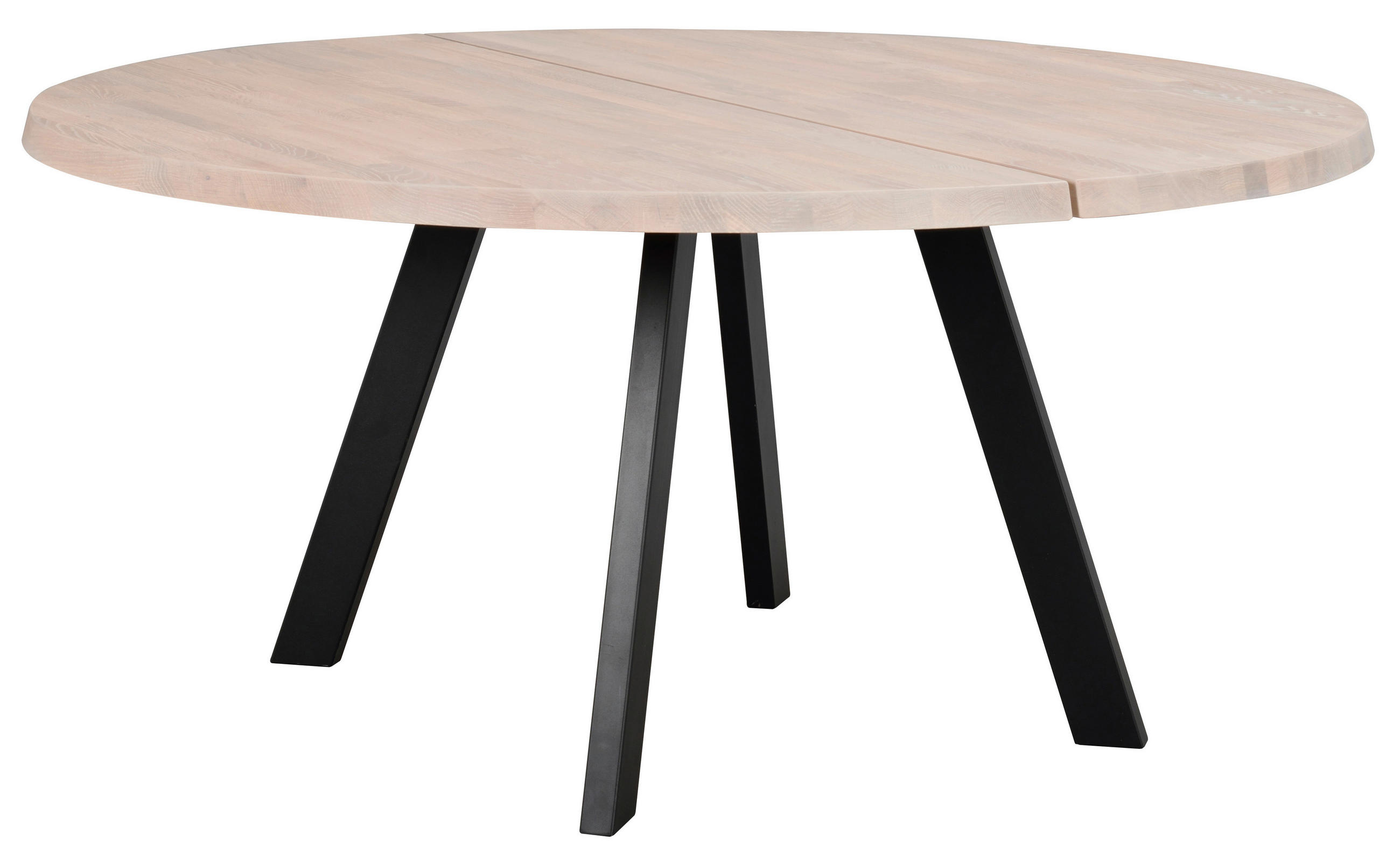 MATBORD i trä, metall 160/160/75 cm   - vit/svart, Design, metall/trä (160/160/75cm) - Rowico