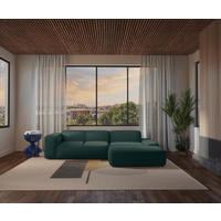 ECKSOFA HANNAH Grün Cord  - Schwarz/Grün, Design, Kunststoff/Textil (304/200cm) - MID.YOU