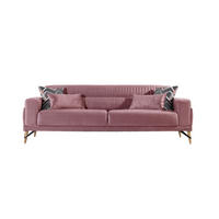 3-SITZER-SOFA Samt Altrosa  - Beige/Rot, Design, Kunststoff/Textil (233/77/87cm) - Livetastic