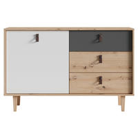 SIDEBOARD  in 120/77/36,5 cm  - Eichefarben/Anthrazit, Design, Holz/Holzwerkstoff (120/77/36,5cm) - MID.YOU