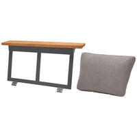 RÜCKENLEHNE   - Anthrazit/Teakfarben, Design, Holz/Metall (88/25,5/41,5cm) - Amatio