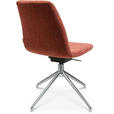 STUHL  in Stahl Velours Metall, Textil  - Rot/Alufarben, Design, Textil/Metall (46/81,5-84,5/55cm) - Johann Jakob