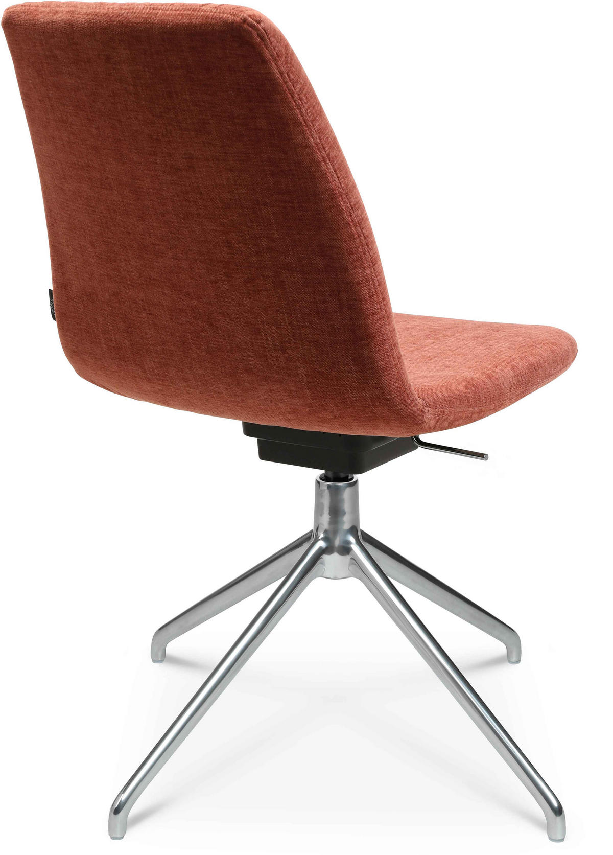 STUHL Velours Rot  - Rot/Alufarben, Design, Textil/Metall (46/81,5-84,5/55cm) - Johann Jakob