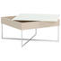 COUCHTISCH quadratisch Sandfarben, Weiß - Sandfarben/Weiß, Design, Glas/Metall (70/38/70cm)