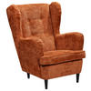 OHRENSESSEL Webstoff Terracotta  - Terracotta/Schwarz, KONVENTIONELL, Holz/Textil (78/102/98cm) - MID.YOU