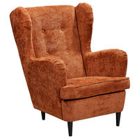 OHRENSESSEL in Webstoff Terracotta  - Terracotta/Schwarz, Konventionell, Holz/Textil (78/102/98cm) - MID.YOU