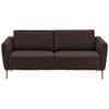 2-SITZER-SOFA Echtleder Dunkelbraun  - Eichefarben/Dunkelbraun, Natur, Leder/Holz (207/86/87cm) - Valnatura