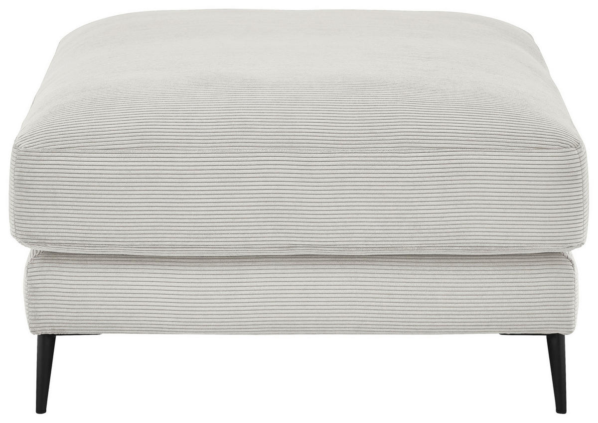 HOCKER in Textil Weiss  - Weiss/Schwarz, Design, Textil/Metall (90/43/90cm) - Dieter Knoll