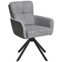 ARMLEHNSTUHL  in Eisen Leinenoptik  - Schwarz/Grau, LIFESTYLE, Holz/Textil (60/88/67cm) - MID.YOU
