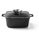 SERVIERPFANNE Greblon®-Antihaftbeschichtung  - Klar/Edelstahlfarben, Basics, Glas/Metall (24/24/10,5cm) - Homeware Profession.