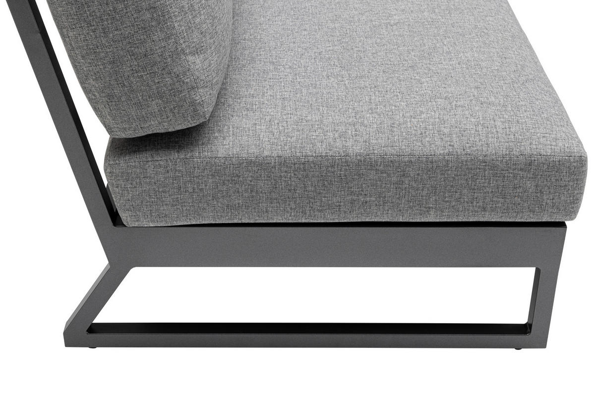 LOUNGEGARNITUR 218/218 cm Aluminium  - Anthrazit/Hellgrau, Basics, Textil/Metall (218/218cm) - Kettler