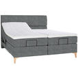 BOXSPRINGBETT 160/200 cm  in Dunkelgrau  - Eichefarben/Dunkelgrau, KONVENTIONELL, Holz/Textil (160/200cm) - Voleo