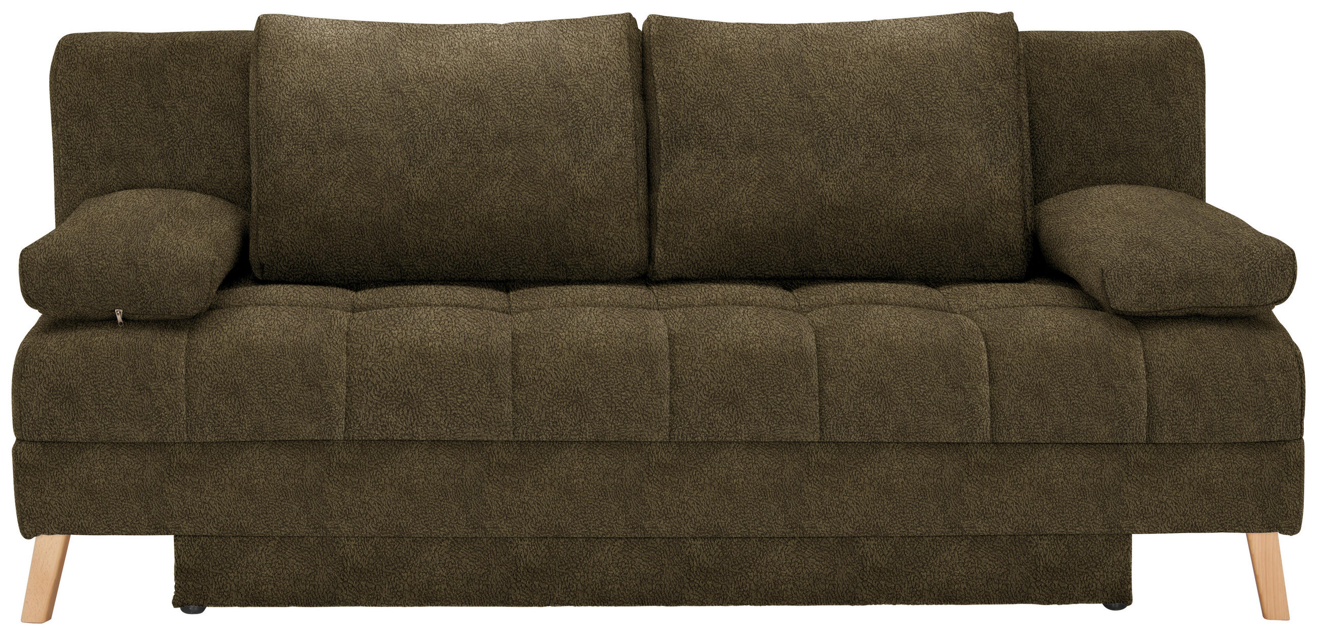 SCHLAFSOFA in Flachgewebe Grün  - Naturfarben/Grün, Konventionell, Holz/Textil (195/90/90cm) - Cantus
