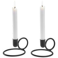 KERZENHALTER-SET - Schwarz, Basics, Metall (13/10/7cm)