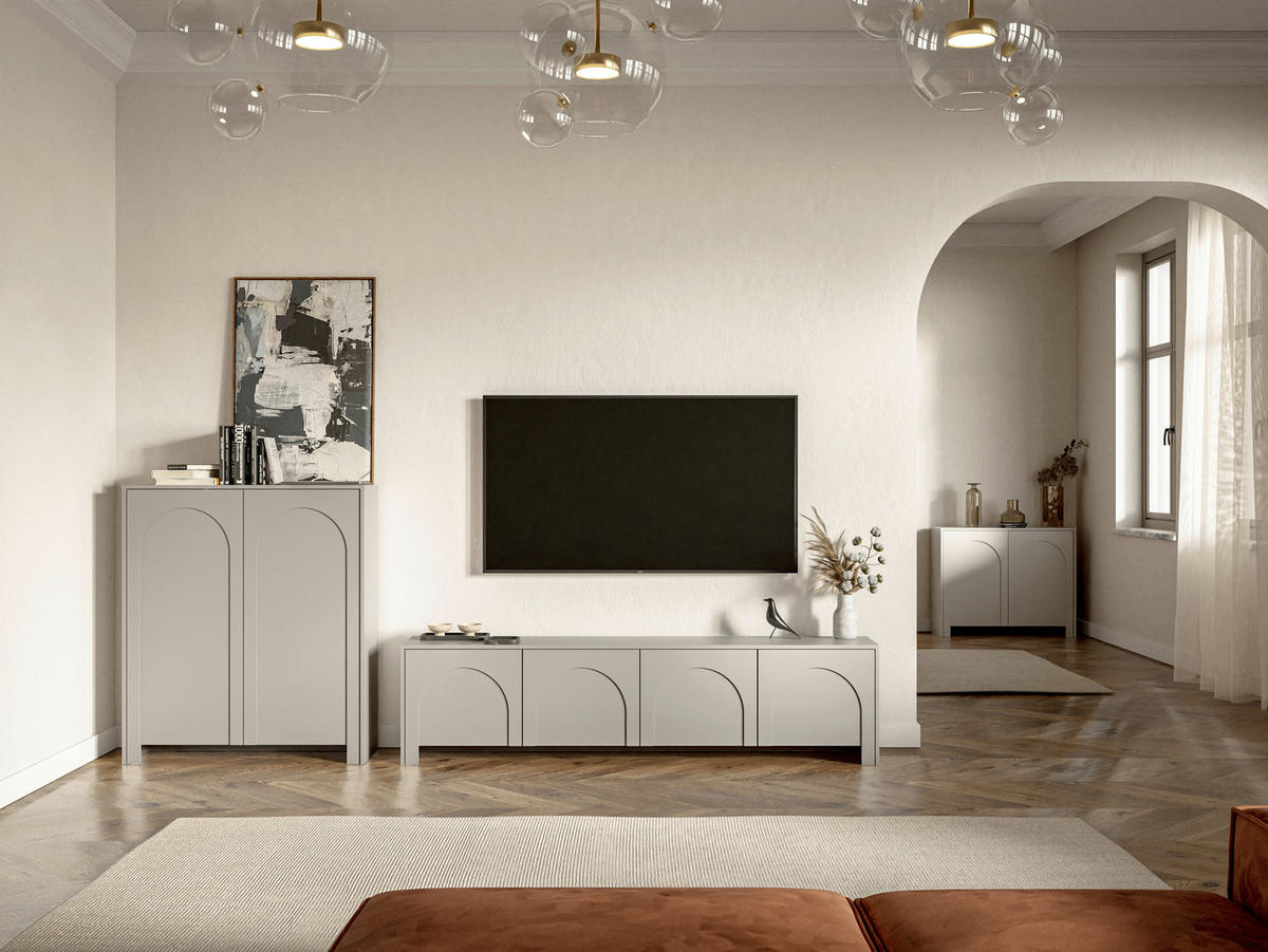 SIDEBOARD Arco  in 203,5/83/35 cm  - Kaschmir, Design, Holzwerkstoff (203,5/83/35cm) - Boxxx