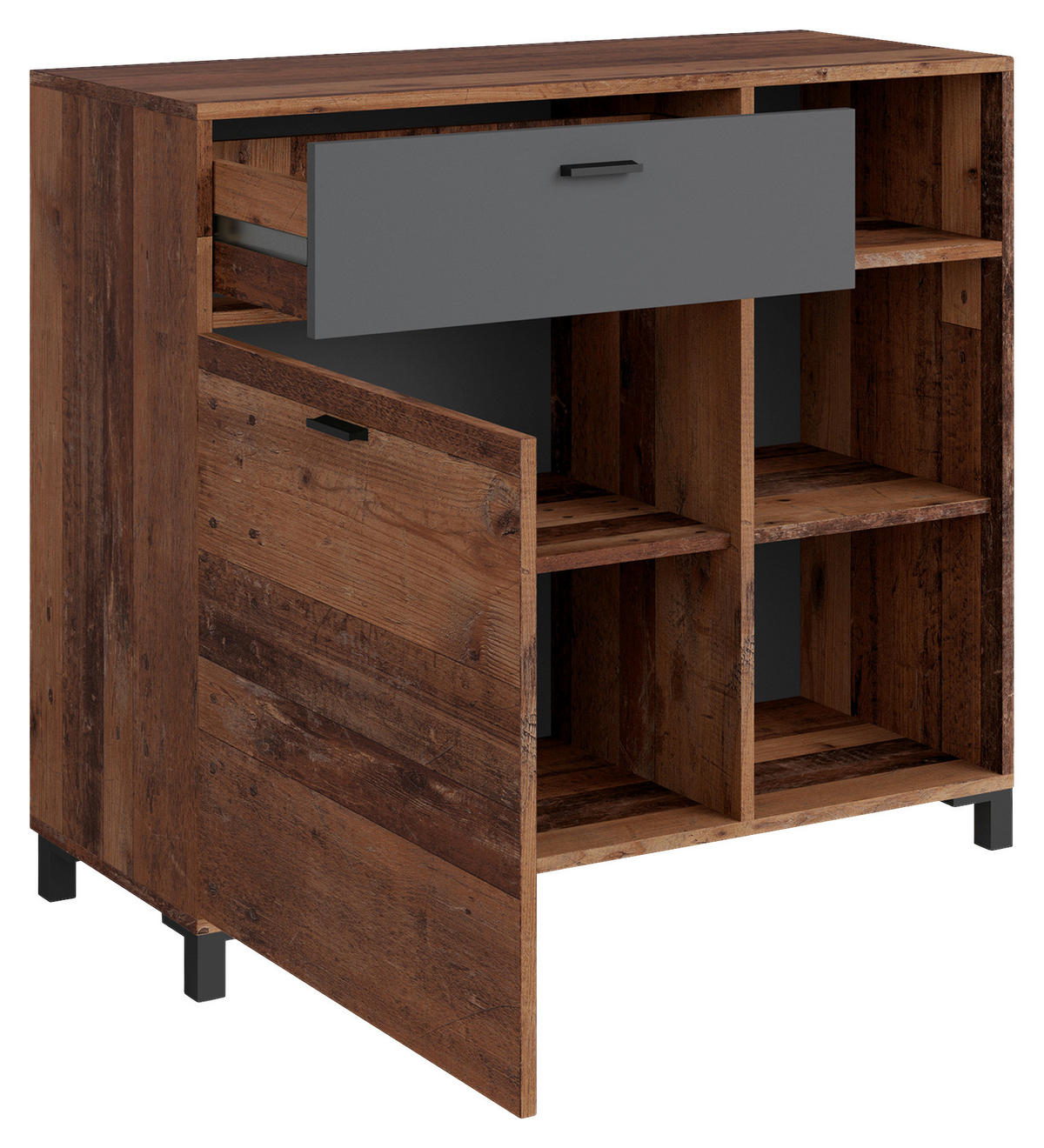 SIDEBOARD Jackson  in 98/85/40 cm  - Anthrazit/Schwarz, Design, Holzwerkstoff/Kunststoff (98/85/40cm) - MID.YOU