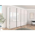 SCHWEBETÜRENSCHRANK  in Weiß  - Chromfarben/Weiß, KONVENTIONELL, Glas/Holzwerkstoff (316/223/68cm) - Novel
