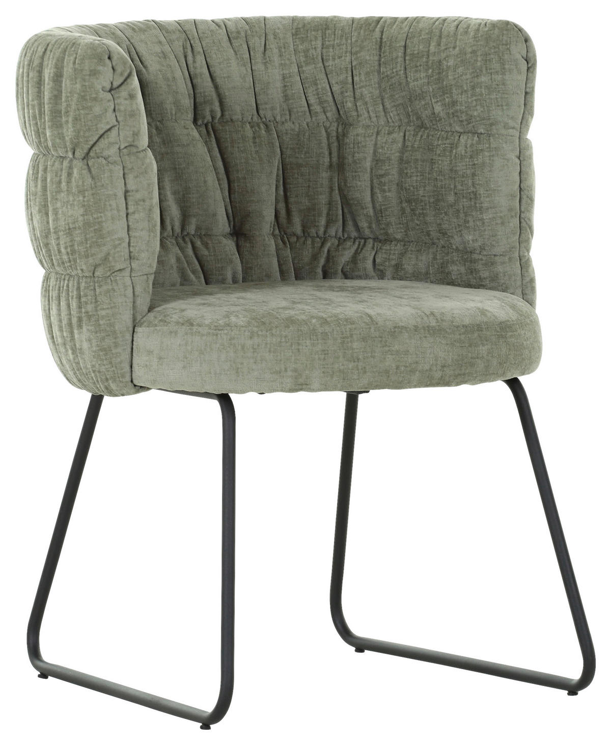 STUHL  Stoffauswahl Flachgewebe  - Schwarz/Grün, Basics, Textil/Metall (62/80/62cm) - Carryhome