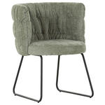 STUHL  Stoffauswahl Flachgewebe  - Schwarz/Grün, Basics, Textil/Metall (62/80/62cm) - Carryhome