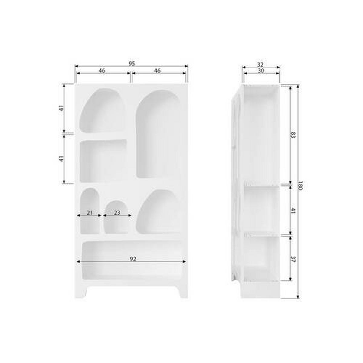 REGAL Weiß  - Weiß, KONVENTIONELL, Holzwerkstoff (95/180/32cm) - Ambia Home