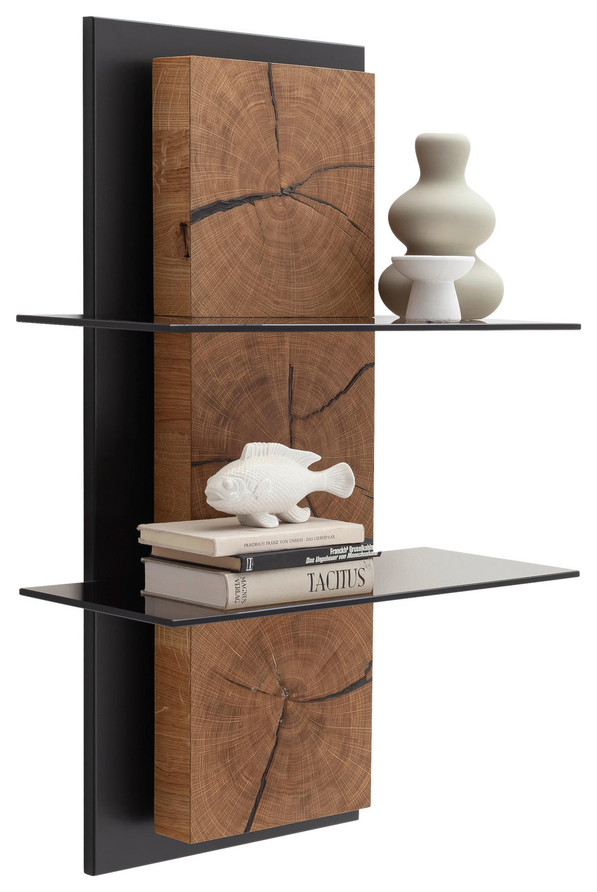 WANDREGAL 60/91/26 cm  - Wildeiche/Anthrazit, Design, Glas/Holz (60/91/26cm) - MID.YOU