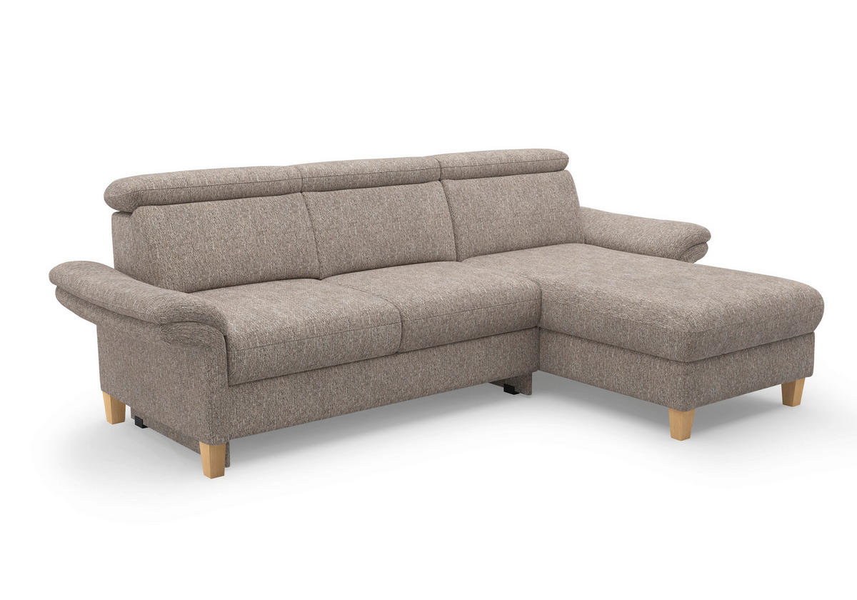 ECKSOFA GLENDALE E Cappuccino Chenille  - Eichefarben/Cappuccino, KONVENTIONELL, Holz/Textil (253/166cm) - Sit & More