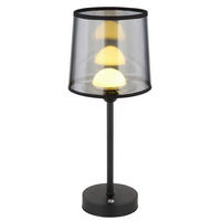 AKKU-TISCHLEUCHTE - Transparent/Schwarz, Design, Kunststoff/Textil (14/35cm) - Globo