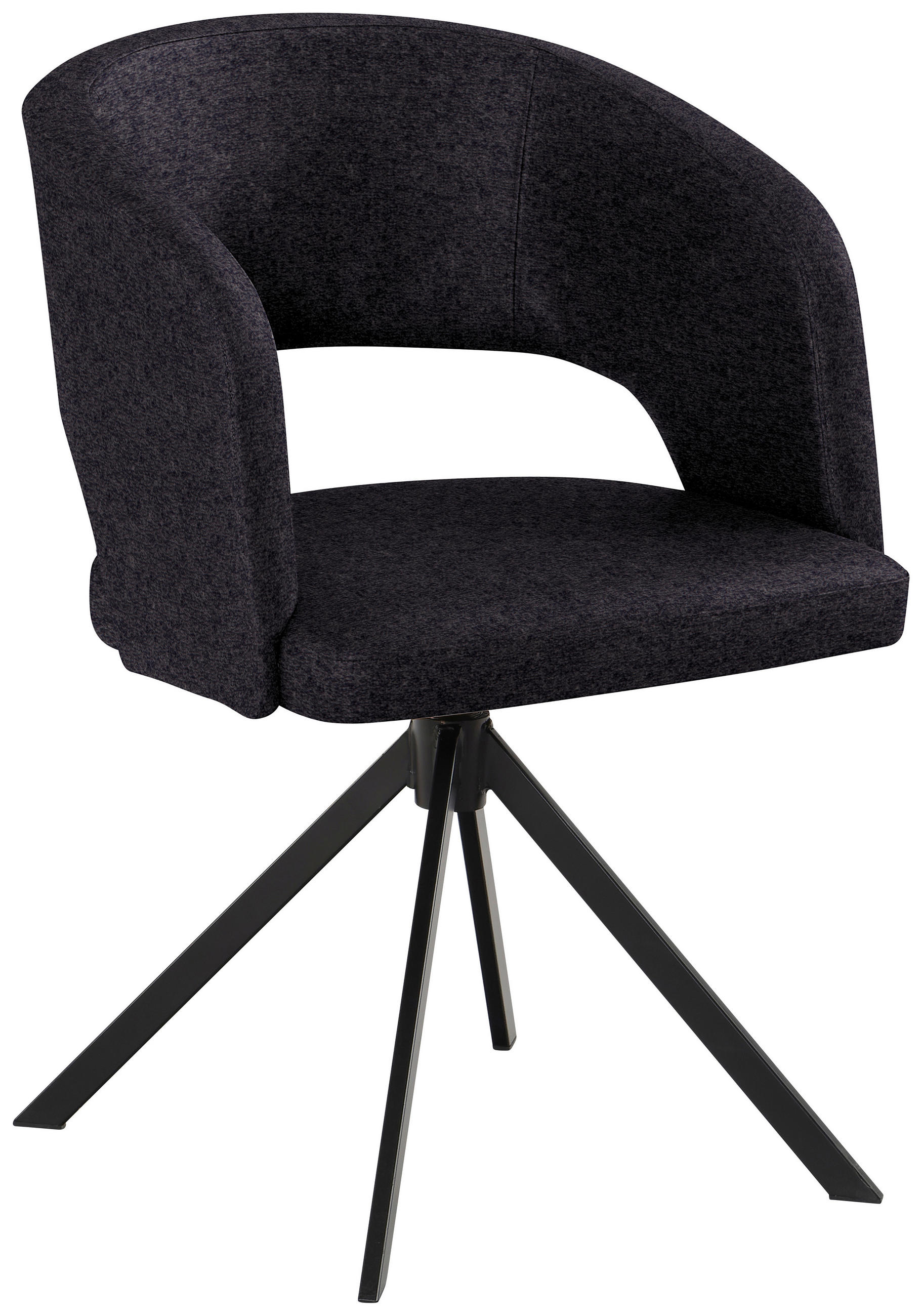 ARMLEHNSTUHL  in Stahl Samt  - Anthrazit/Schwarz, Konventionell, Textil/Metall (56/84/59cm) - Moderano