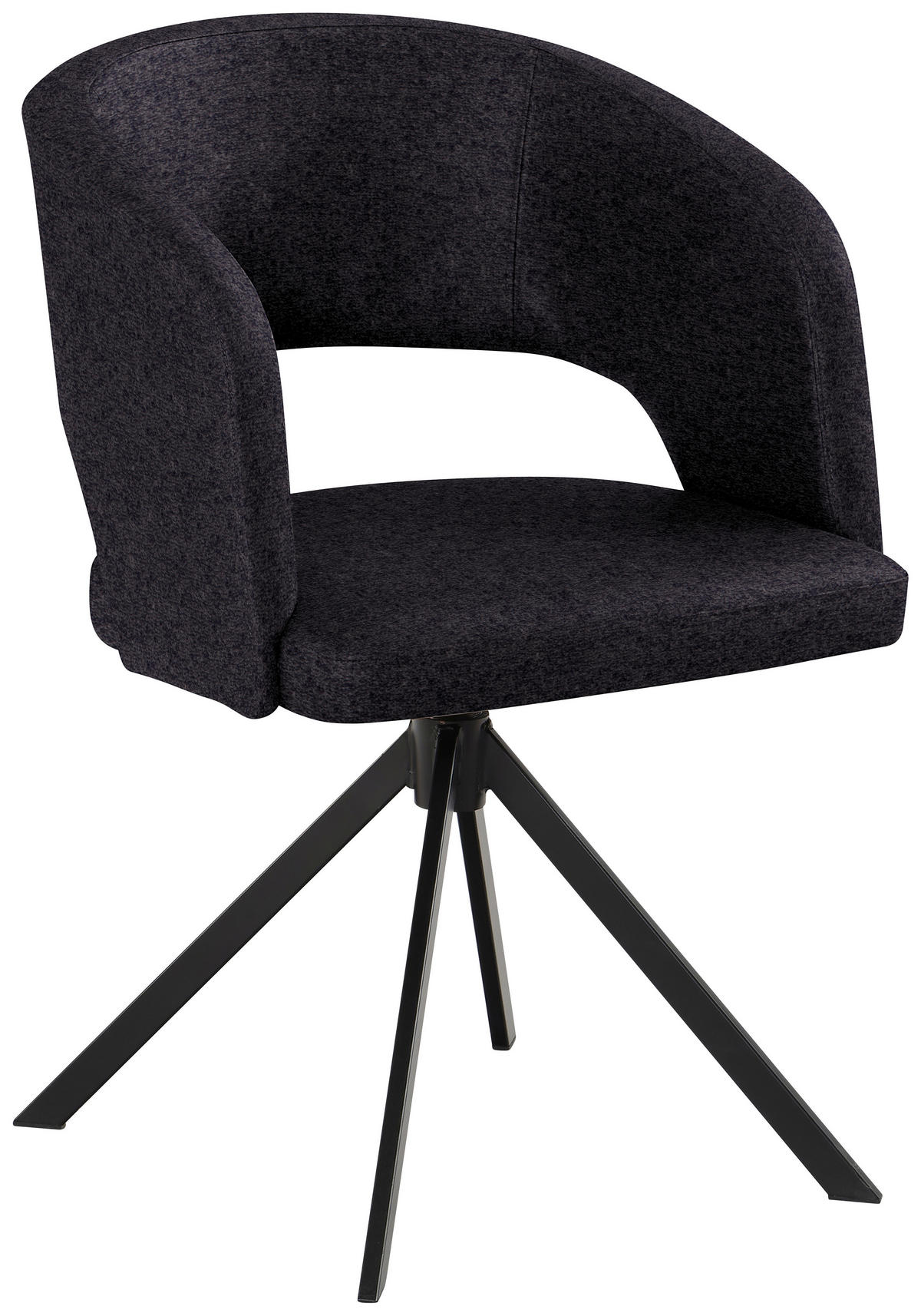 ARMLEHNSTUHL  in Stahl Samt  - Anthrazit/Schwarz, Konventionell, Textil/Metall (56/84/59cm) - Moderano