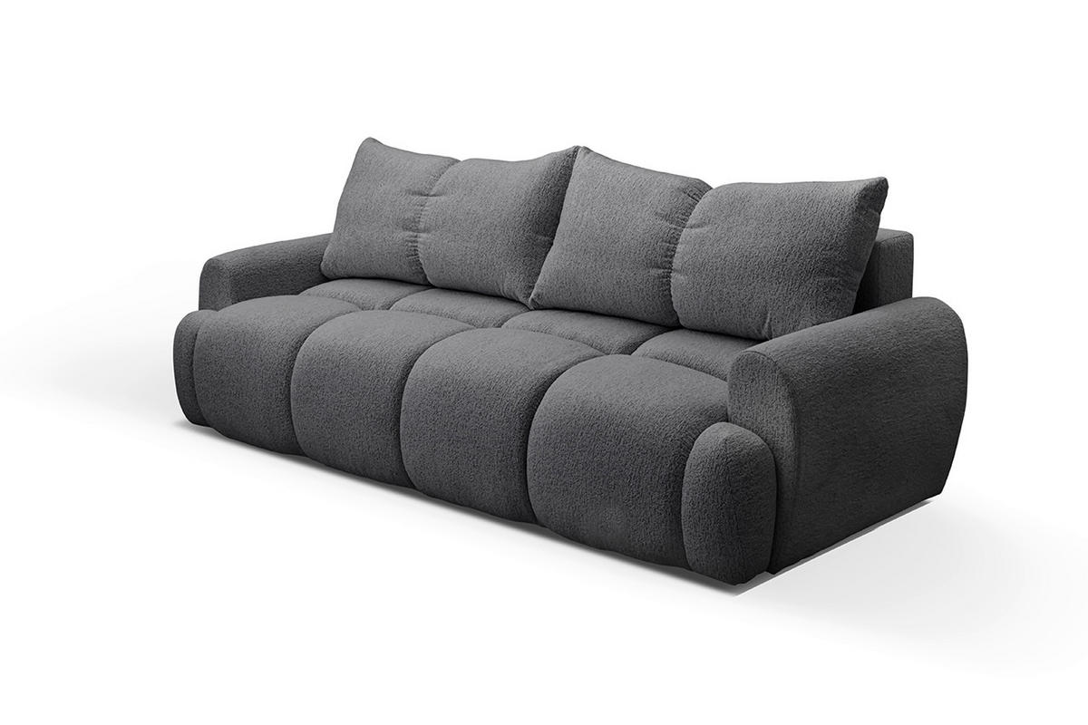 SCHLAFSOFA ALBA Struktur Dunkelgrau  inkl. Bettkasten, Schlaffunktion  - Dunkelgrau/Schwarz, Design, Holz/Textil (242/93/104cm) - MID.YOU