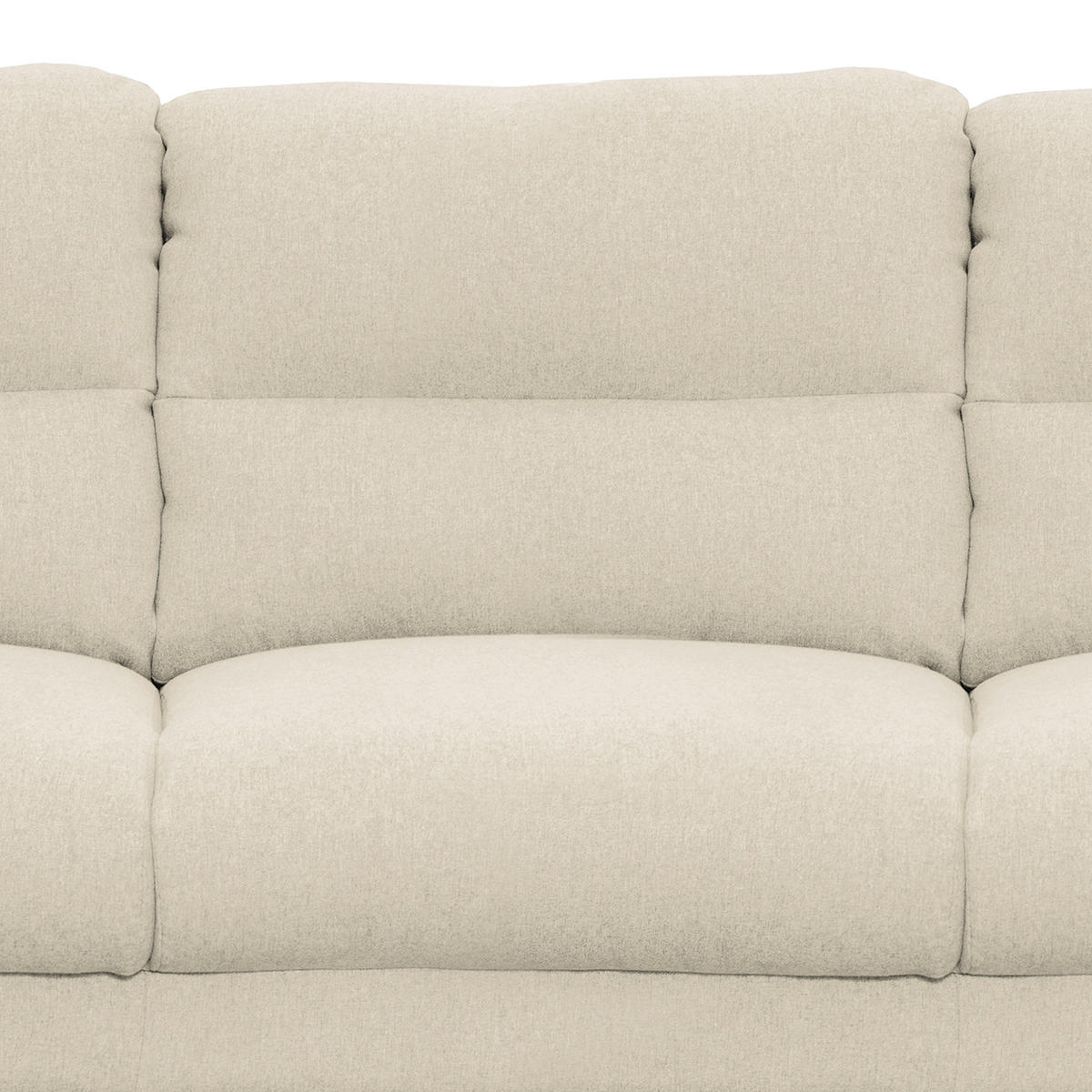 3-SITZER-SOFA in Webstoff Creme  - Creme/Schwarz, Design, Holz/Textil (209/87/88cm) - Livetastic
