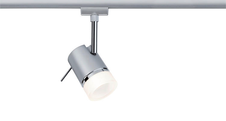 SCHIENENSYSTEM-STRAHLER - Chromfarben, Design, Glas/Metall (10/15cm) - Paulmann