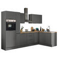 ECKKÜCHE 300/165 cm  in Graphitfarben  - Schwarz/Graphitfarben, Basics, Holzwerkstoff/Metall (300/165cm) - Xora