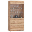 VITRINE  in massiv Wildeiche Wildeiche  - Wildeiche, KONVENTIONELL, Glas/Holz (100/200/40cm) - Linea Natura