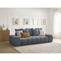3-SITZER-SOFA EVEREST Struktur Dunkelblau  - Schwarz/Dunkelblau, MODERN, Kunststoff/Textil (278/90/115cm)