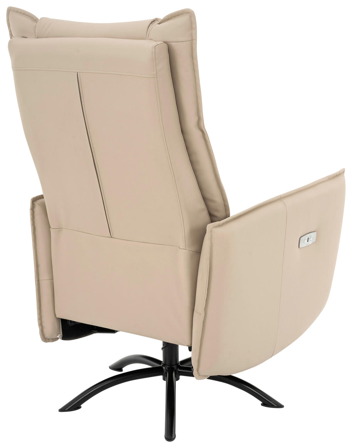 FERNSEHSESSEL  mit Lederlook Creme  - Creme/Schwarz, Design, Textil/Metall (74/80-156/116-83cm) - MID.YOU