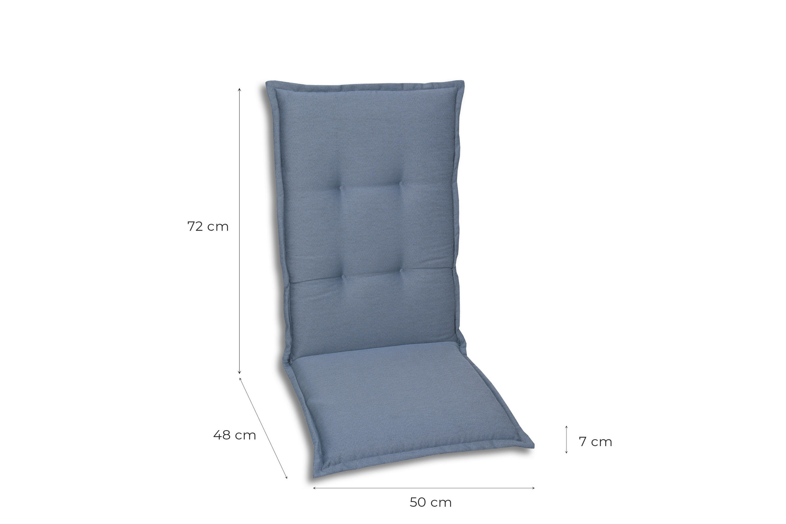 SESSELAUFLAGENSET Uni  - Blau, Basics, Textil (50/7/120cm)