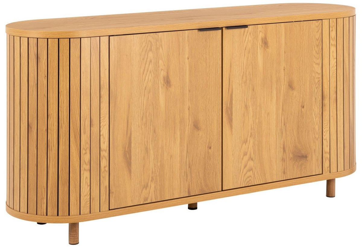 BYRÅ 160/80/45 cm  - mörkbrun/ekfärgad, Trend, metall/trämaterial (160/80/45cm)