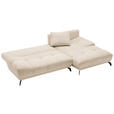 ECKSOFA in Chenille Creme  - Creme/Schwarz, MODERN, Textil/Metall (290/182cm) - Hom`in