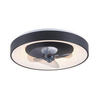 PLAFONSKI VENTILATOR - crna, Dizajnerski, metal/plastika (48,6/48,6/12cm)