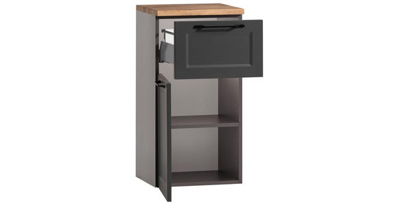 UNTERSCHRANK 40/84/35 cm - Eiche Wotan/Schwarz, KONVENTIONELL, Holzwerkstoff/Kunststoff (40/84/35cm) - Xora